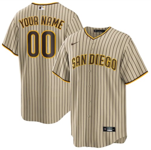 Youth San Diego Padres Active Player Custom Tan Brown Cool Base Stitched Baseball Jersey